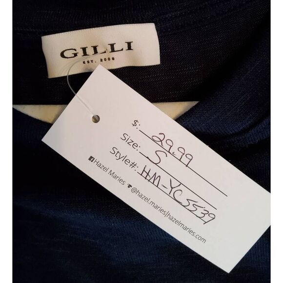 T23 Gilli brand blue Knit with elbow-length bat wing sleeves NWT - Picture 4 of 8